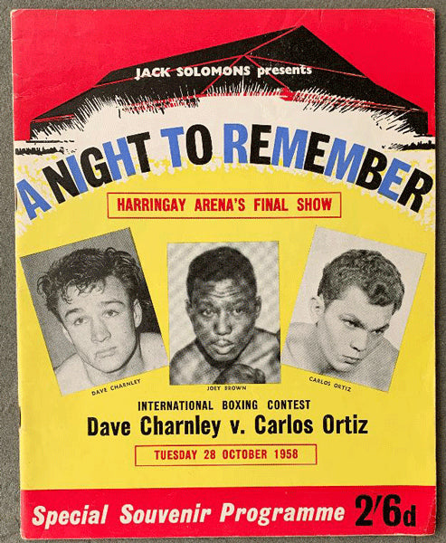 Ortiz Carlos Dave Charnley Official Program 1958 Jo Sports Inc 