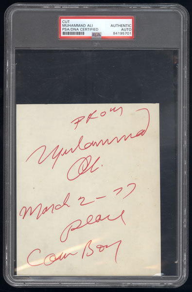 Muhammad Ali Signed 5x7 Index Card (PSA)