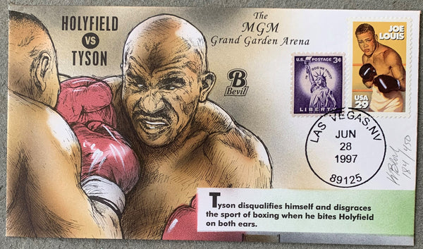Tyson Vs Holyfield Ii Bite Fight 1997 Mgm Poster Vintage Tin Metal