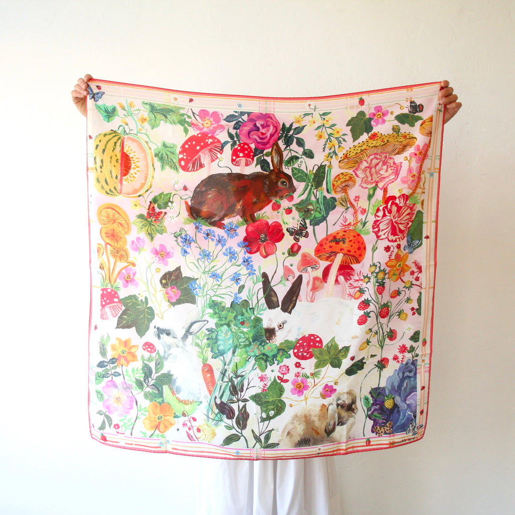 Nathalie Lete Silk Scarves Animals And Flowers 2 Styles Bon Boutique