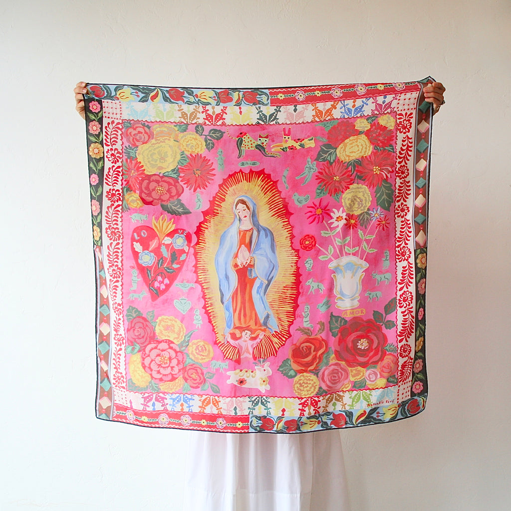 Nathalie Lete Silk Scarf Lady Of Guadalupe Bon Boutique