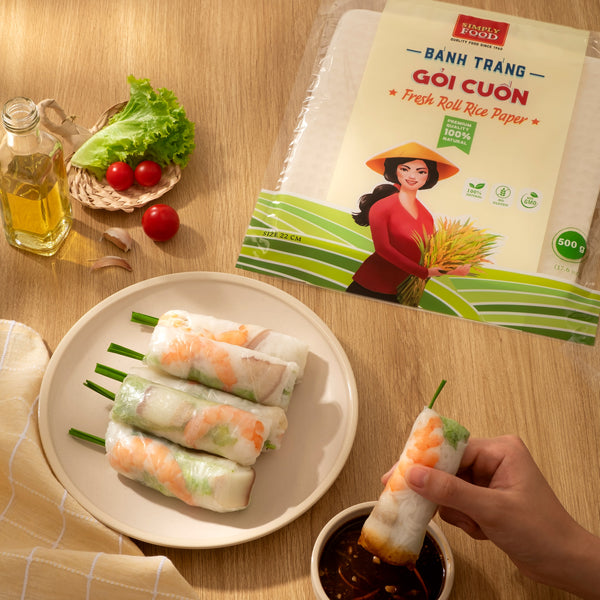  Premium Rice Papers, 30~32 Sheets Per Pack, 10.5 oz, Vietnamese  Spring Roll Wrapper, Premium Rice Paper, Round 22cm : Grocery & Gourmet Food