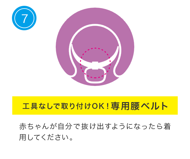 工具なしで取り付けOK！専用腰ベルト