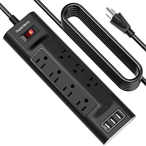 Wide Spaced Power Strip Surge Protector with USB SUPERDANNY