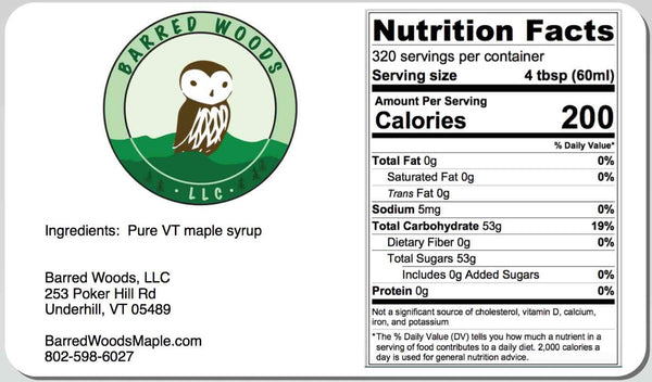 2.5 Gallon Bulk Container of Grade A Pure Vermont Maple Syrup – Barred  Woods Maple