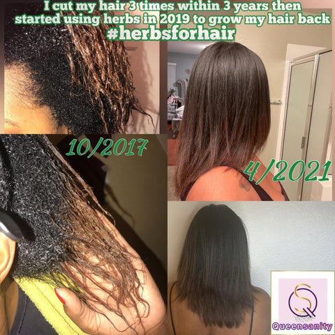 Chebe Powder hair growth oil before and after pictures- hair growth results- Queensanity Handmadehaircare.com How to use chebe powder