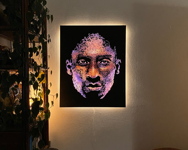 Kobe Bryant Leucht-Porträt der Künstlerin Marilena Hamm aka Scribblezone