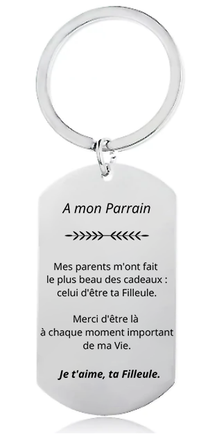 Porte clef pour son parrain