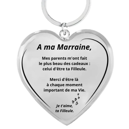 Porte clé Coeur pour sa Marraine