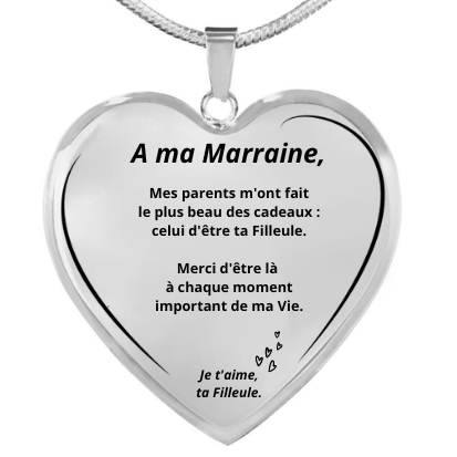 Le collier Coeur A ma marraine