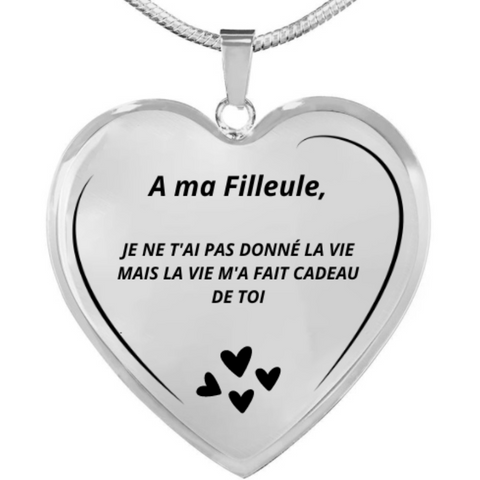 Le collier coeur gravé pour ma Filleule