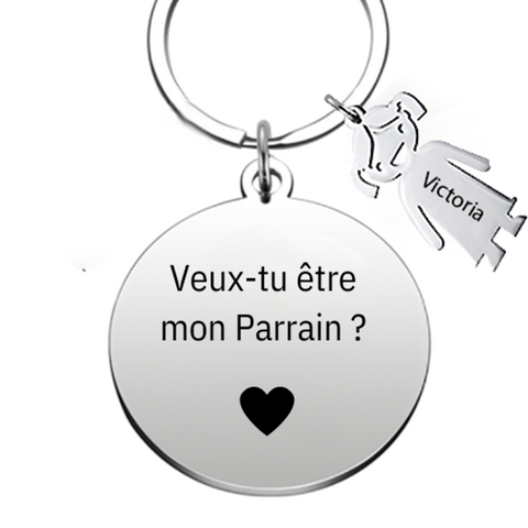 Porte Clef personnalisé : Veux tu être mon parrain