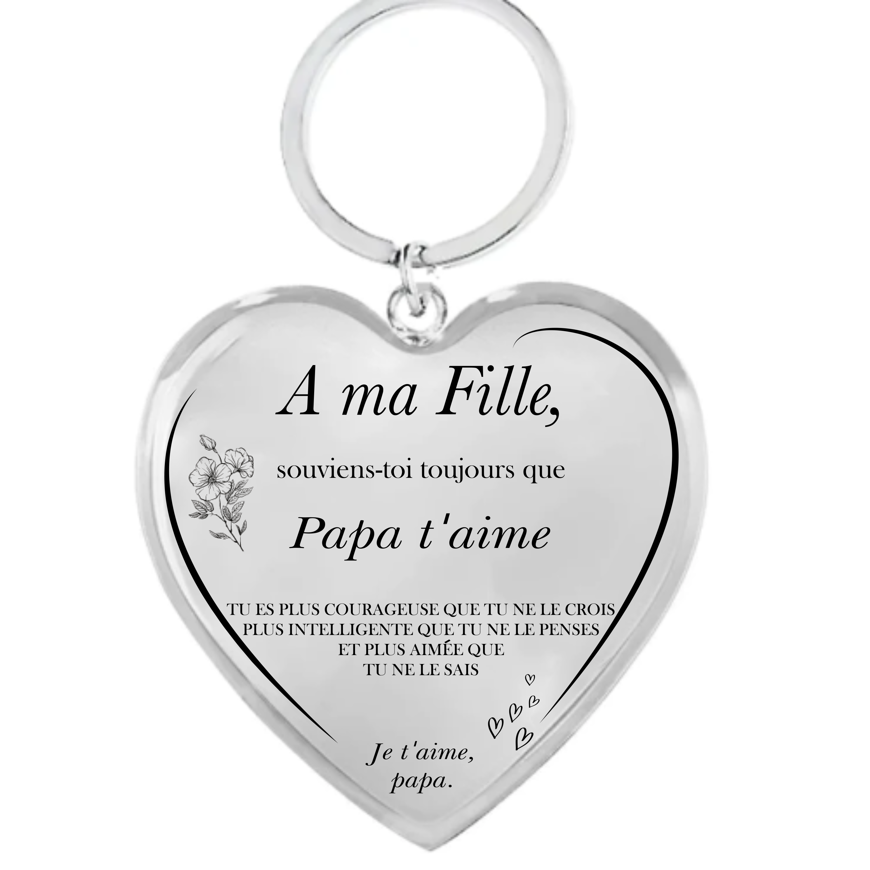 porte clef A MON Fils A MA Fille To My Son Daughter I Love You Forever