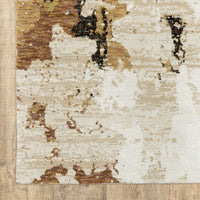 2? x 3? Abstract Weathered Beige and Gray Indoor Scatter Rug