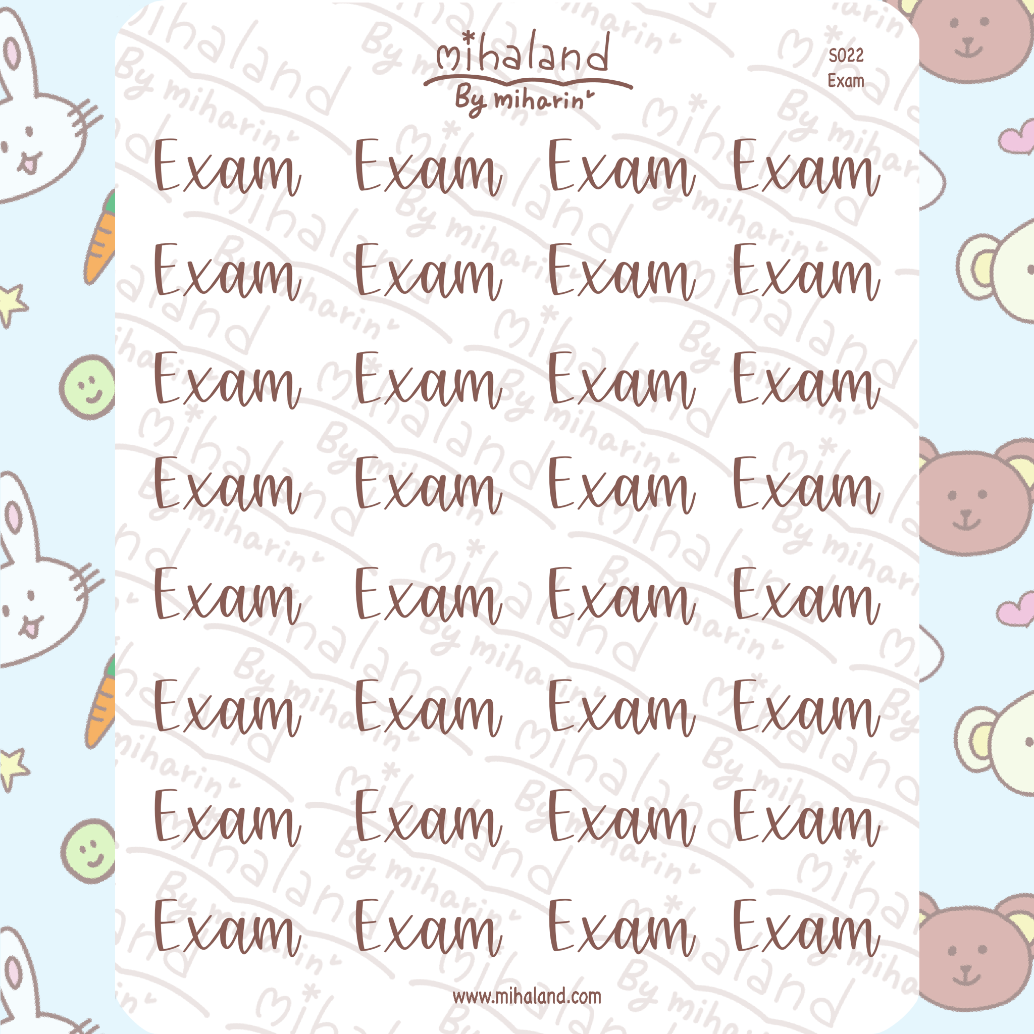 Exam Script Planner Stickers (S022) - mihaland
