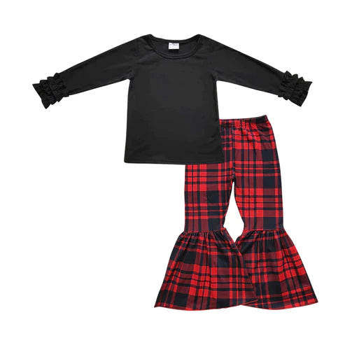 ᴡᴇᴇᴋʟʏ ᴘʀᴇ ᴏʀᴅᴇʀ Buffalo Plaid Ruffle Top and Pants Set