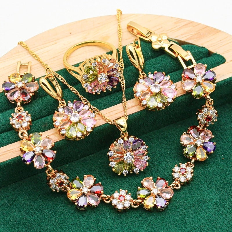 SparklyGem® | Veelkleurige Cubic Zirconia Juwelen Set
