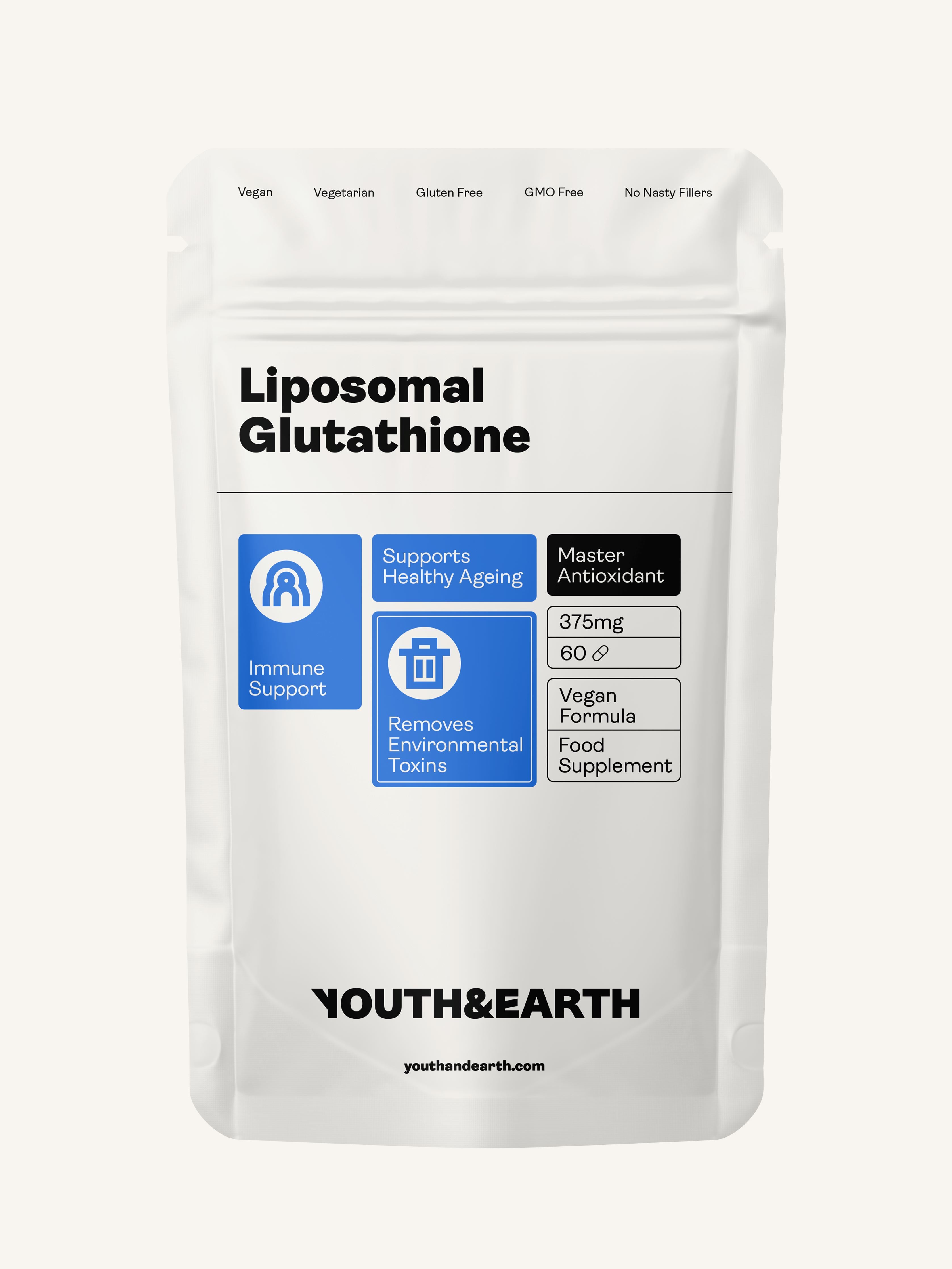 Liposomal Glutathione – 375mg x 60 Capsules - youthandearth product image