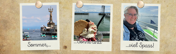 Bodensee Sommer 2023 Eis essen in Friedrichshafen