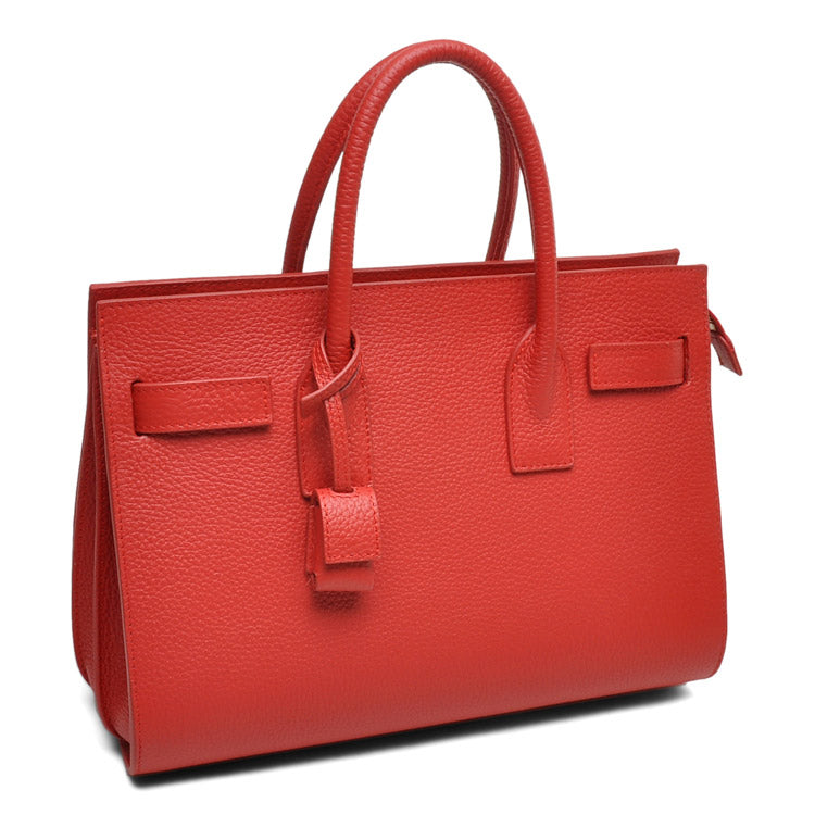 Rote Luxuslederhandtasche - Leder