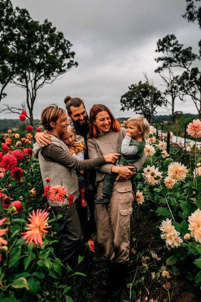 New View Farmers - organic flower farming family surrounded by blooms