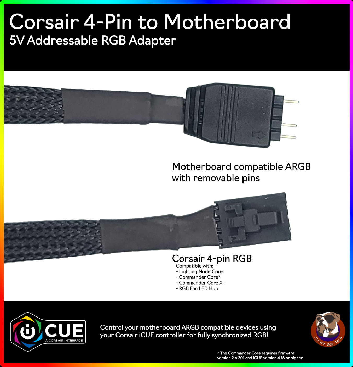 Corsair RGB to Light (Motherboard) Adapter – PirateDog Tech