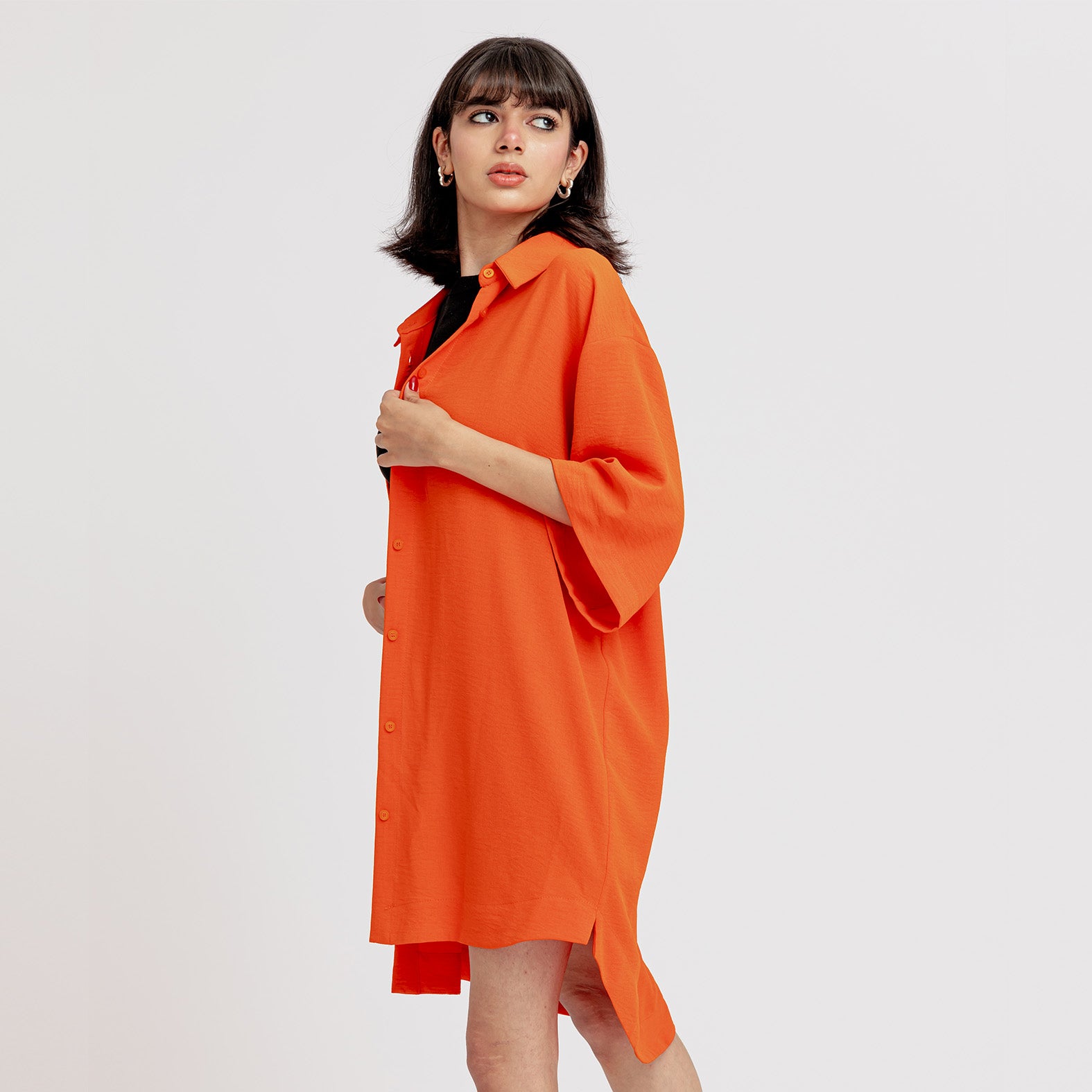 Orange Shirt Dress – Yawza Official
