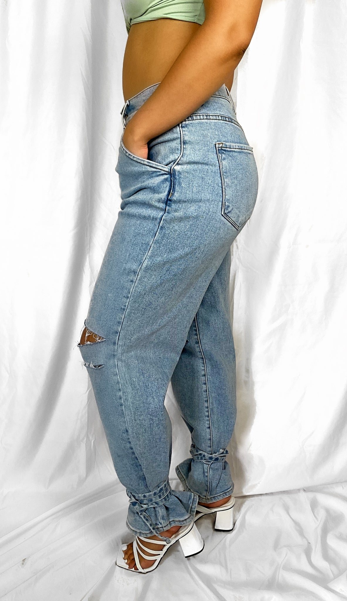 tie bottom jeans