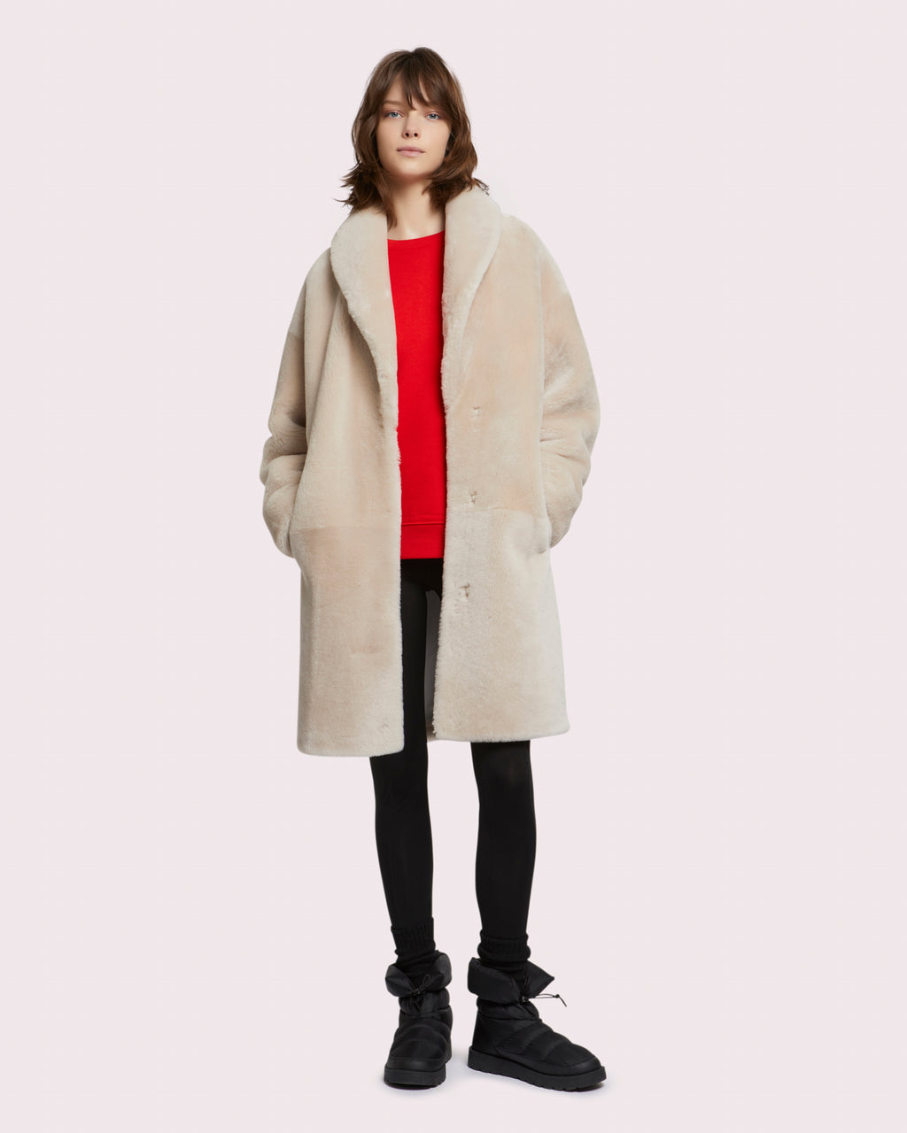 MM6 teddy shearling coat-