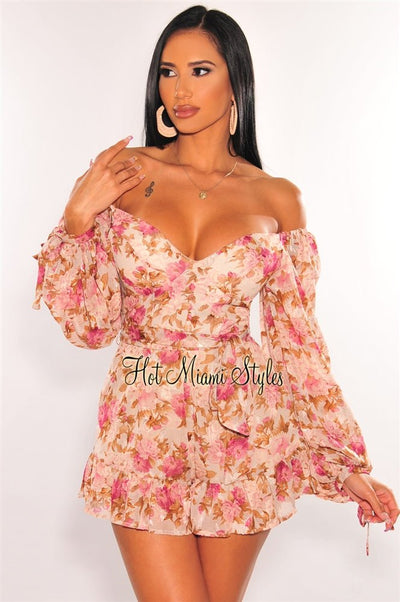 Taupe Ribbed Long Sleeve Cut Out Double Slit Dress - Hot Miami Styles