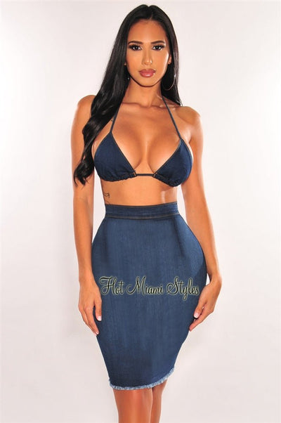 Royal Blue Sheer Pleated Collared Tie Up Palazzo Pants Two Piece Set – Hot  Miami Styles