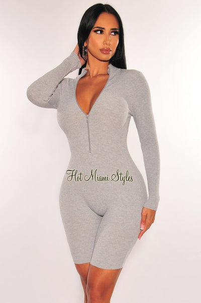  Womens Sexy Halter Long Sleeve Solid Color Knitted Crochet  Hollow Casual Jumpsuit Rompers(gray,S) : Clothing, Shoes & Jewelry