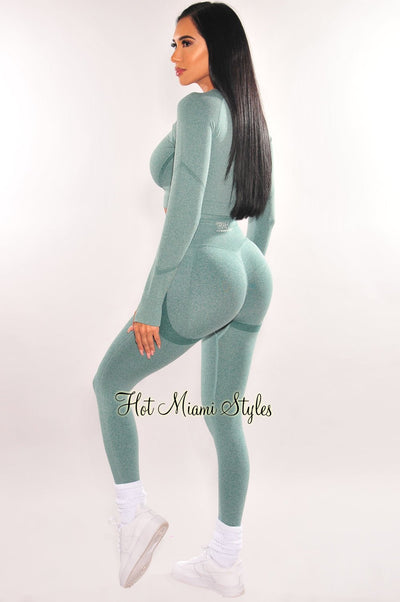 HMS Fit: Dusty Lilac Padded Knotted High Waist Butt Lifting Leggings Two  Piece Set - Hot Miami Styles