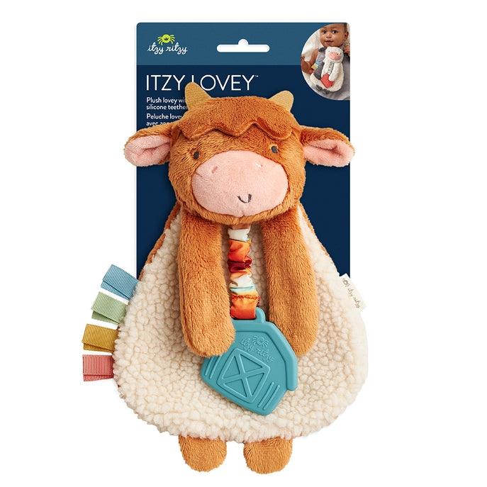Itzy Ritzy - Itzy Lovey™ Highland Cow Plush with Silicone Teether Toy