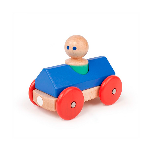 Tegu Baby and Toddler Magnetic Racer - Blue/Poppy