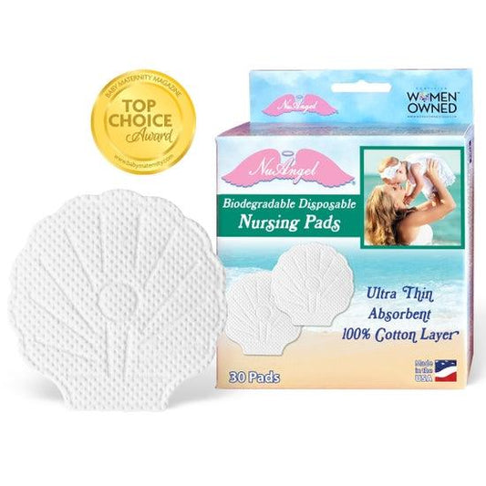 NuAngel Cotton Washable and Reuseable Nursing Pads, 4 Count, Color - Beige  