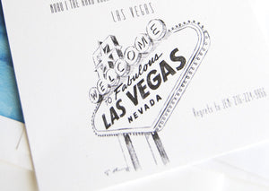 Las Vegas Sign Skyline Rehearsal Dinner Invitations (set of 25 cards)