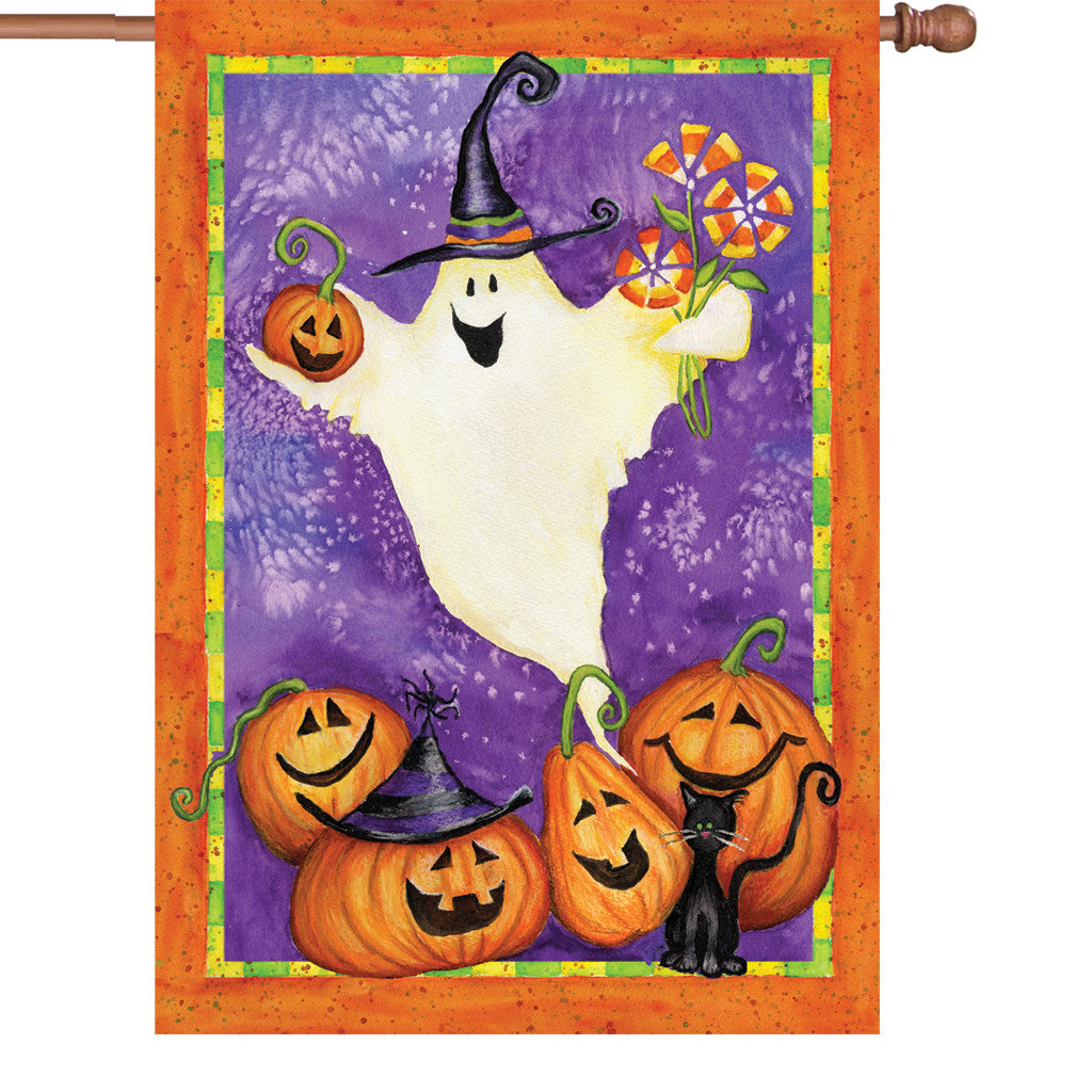 28 in. Halloween House Flag - Ghostly Gifts – Premier Kites & Designs