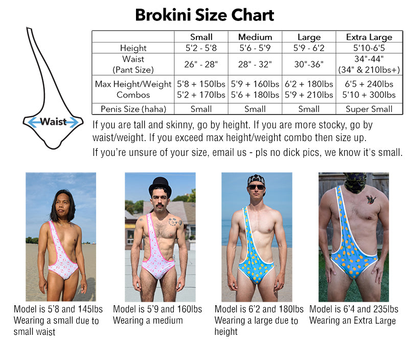 brokini size chart