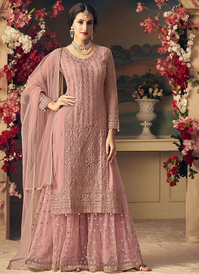 baby pink gharara