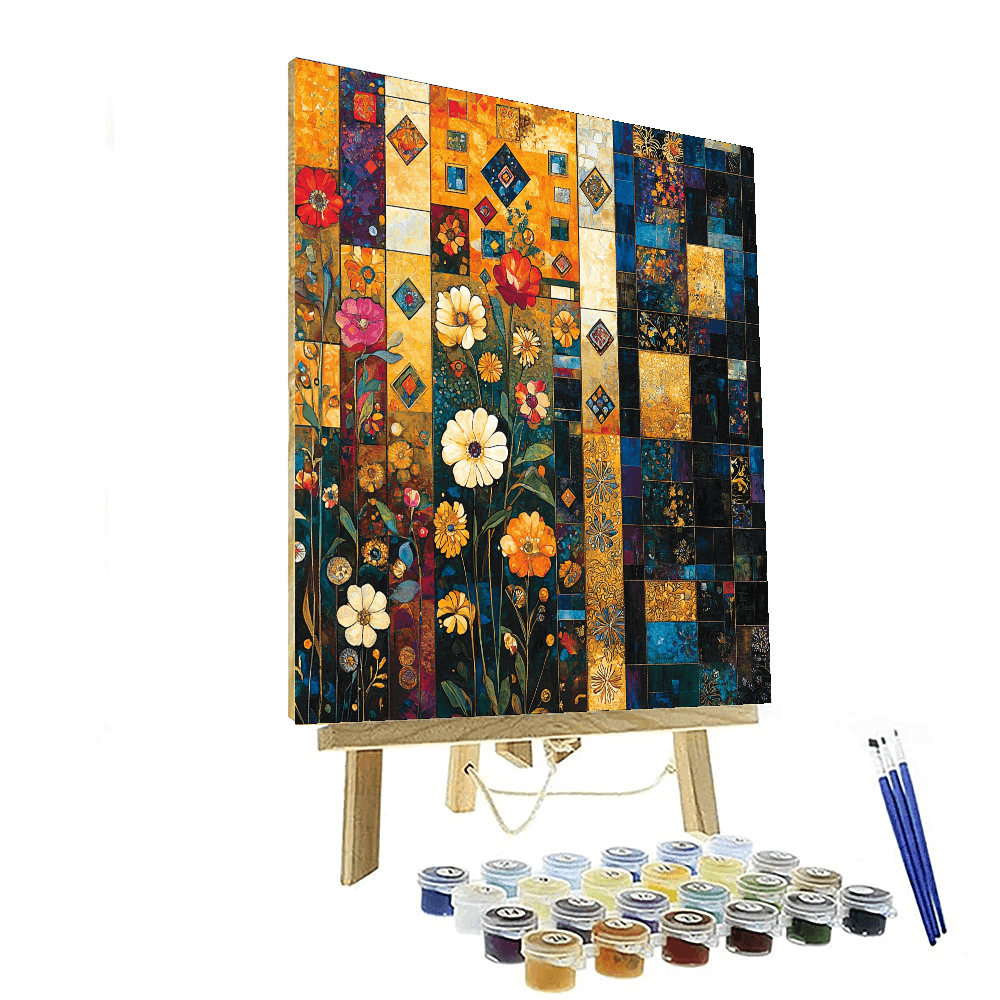 Gustav Klimt Inspired Kaleidoscope of Patterns - DIY Painting By Numbers Kit