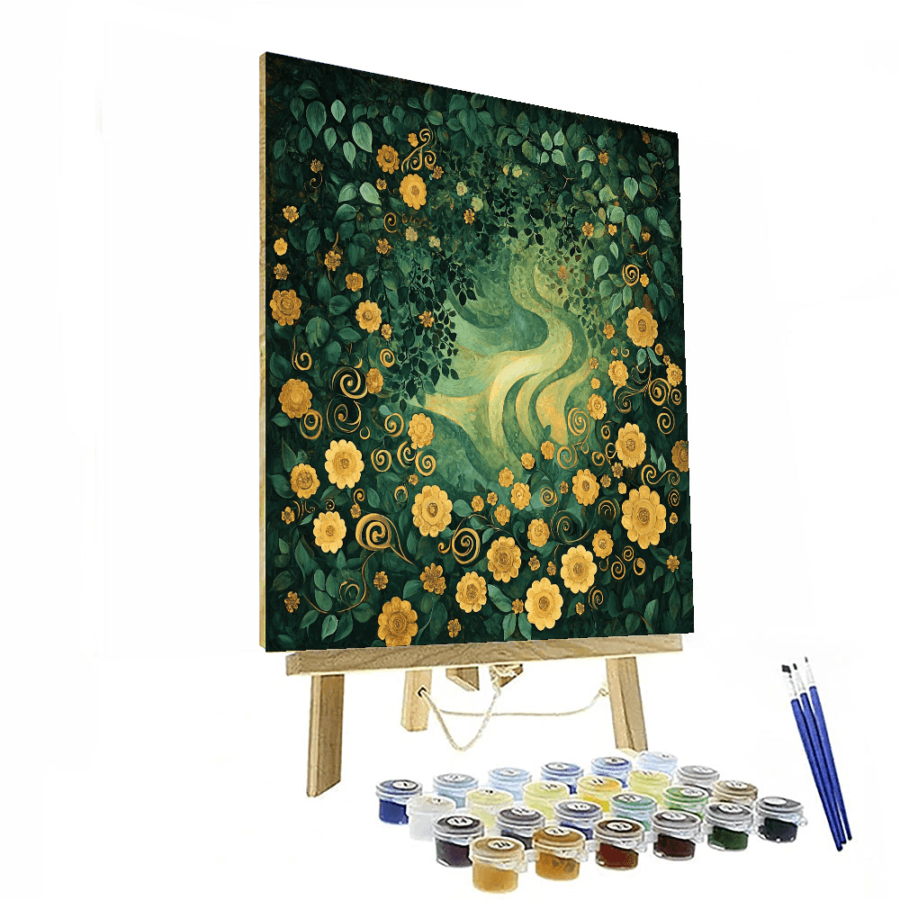 Gustav Klimt Inspired Captivating Garden of Dreams - DIY Painting By Numbers Kit