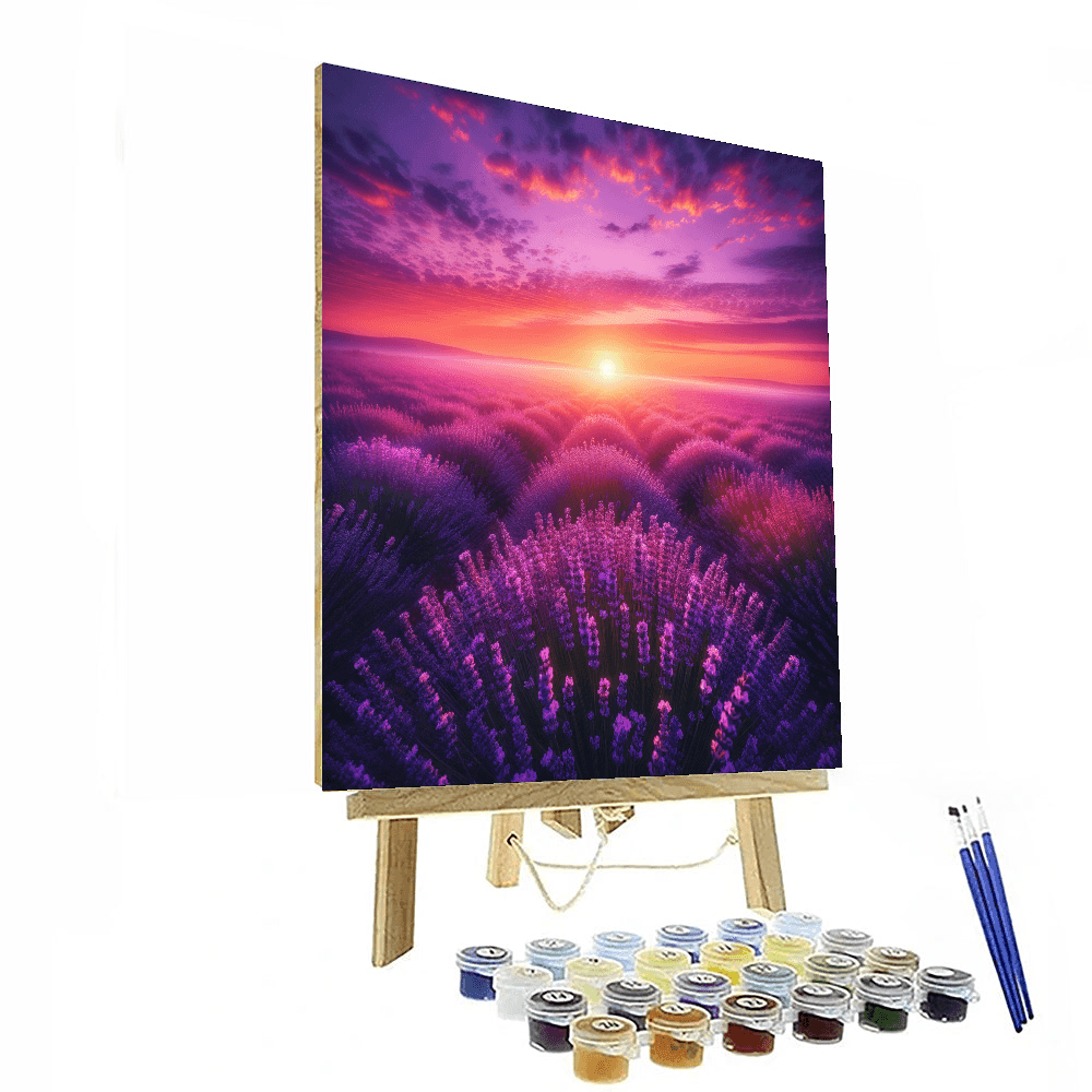 Sunrise Over Lavender Fields - DIY Painting By Numbers Kit