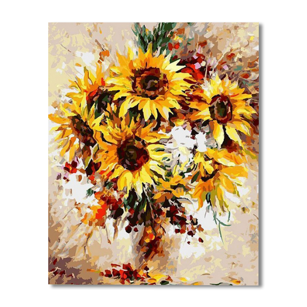 Image of Sunflower Canvas Paint By Numbers Painting Kit