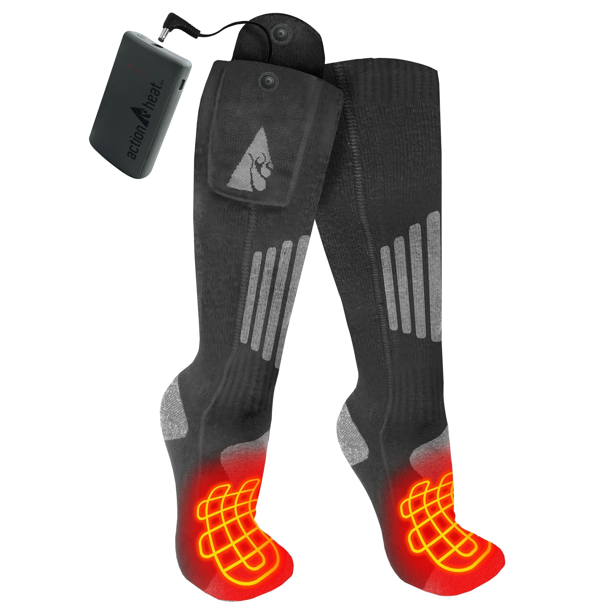 ActionHeat Cotton 3.7V Rechargeable Heated Socks 2.0 with Remote