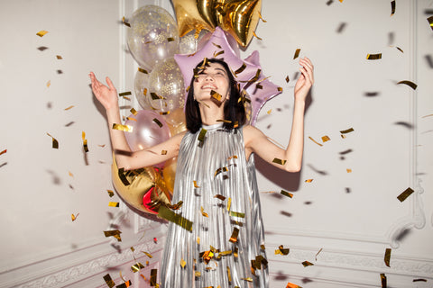 woman celebrating new years eve alcohol free