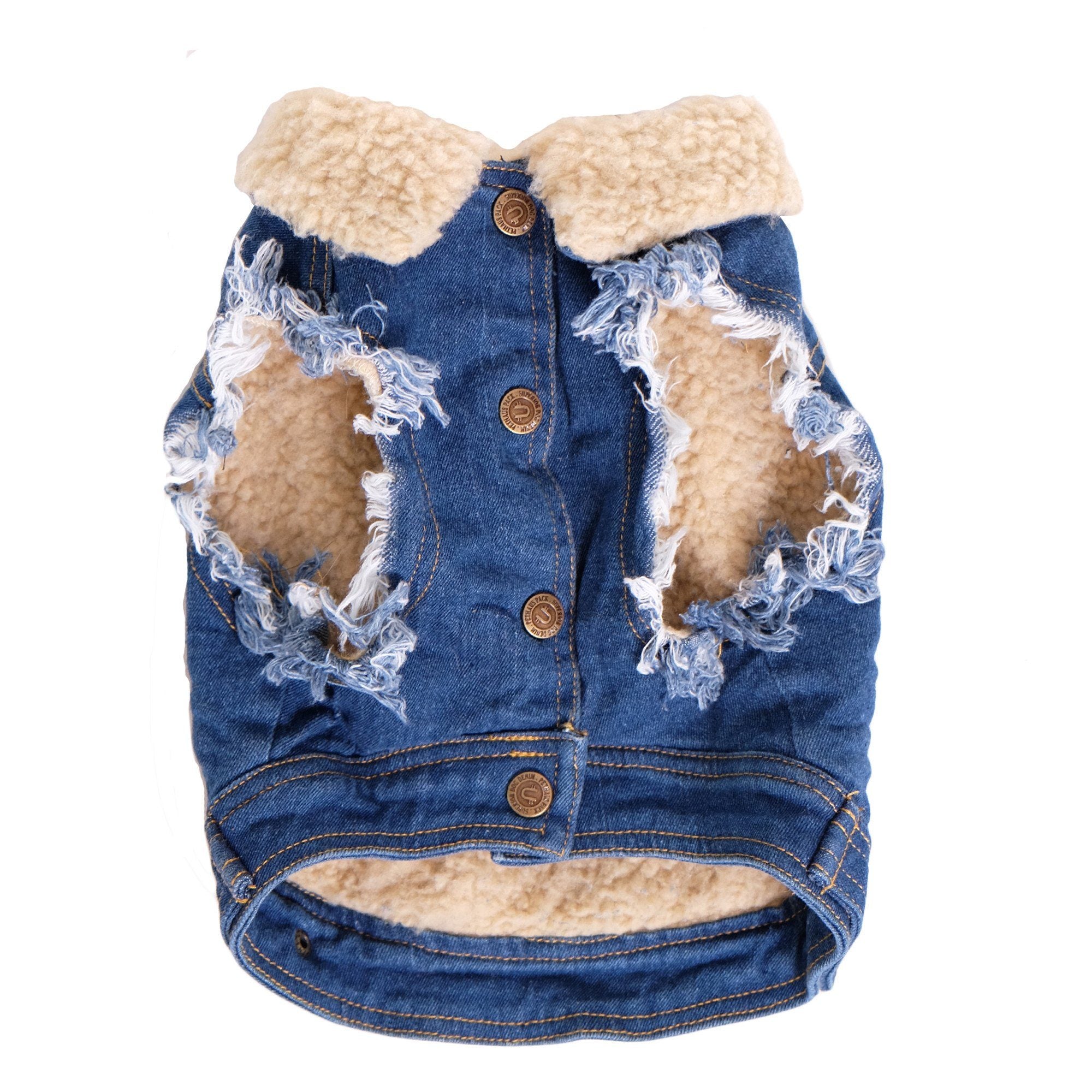 dog denim sherpa jacket