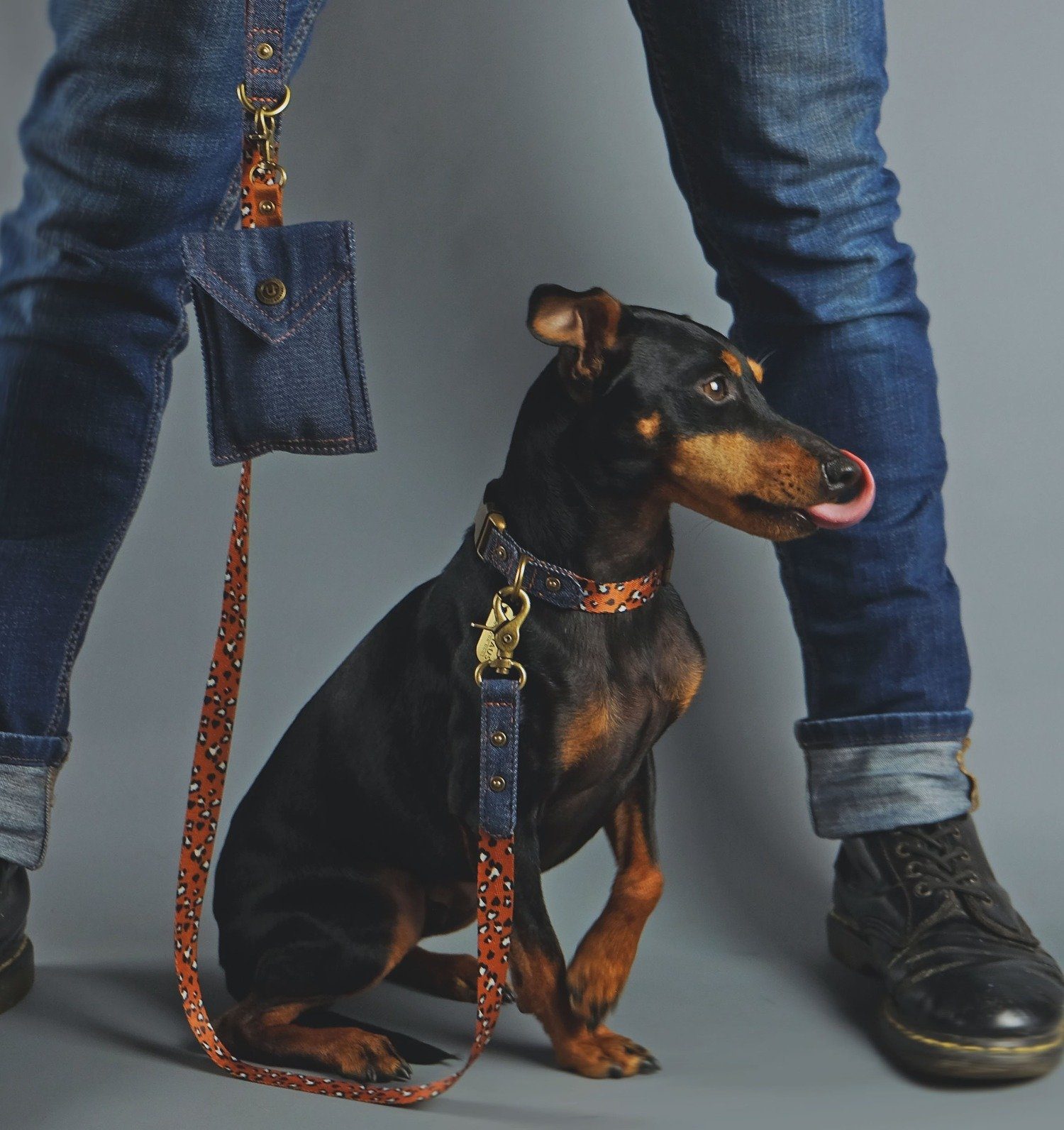 Designer leather dog leash knai dog leash