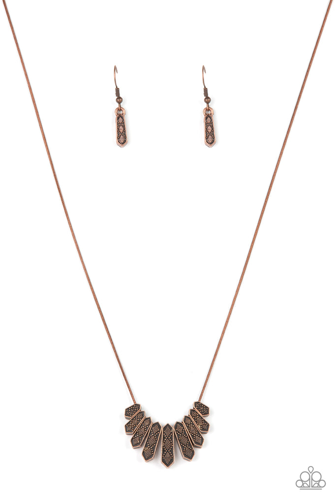 Paparazzi Combat Zone Copper Mens Urban Necklace Unisex