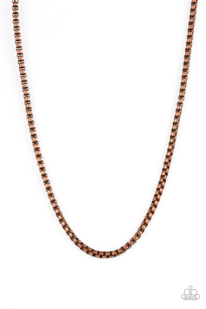 Paparazzi Combat Zone Copper Men's Long Necklace - P2MN-URCP-014AO